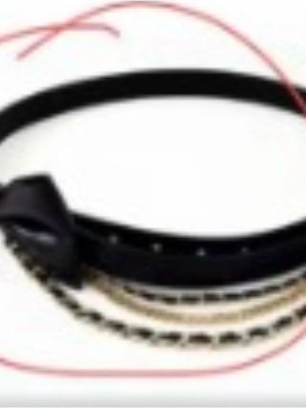 CHANEL Black Leather Bow Belt with Gold Chain Drapes